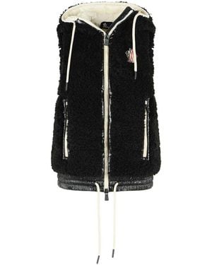 Moncler Teddy-Style Insulated Hooded Vest - Black