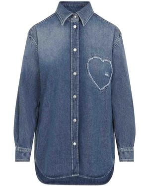 Moschino Heart Denim Shirt - Blue