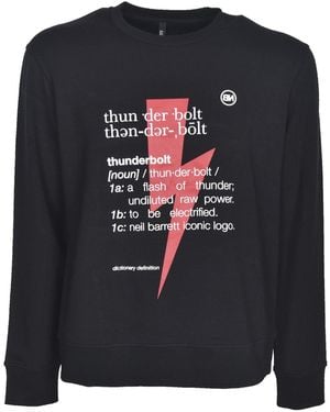 Neil Barrett Thunderbolt Printed Sweatshirt - Black