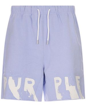 Purple Brand Midweight Fleece Shorts - Blue