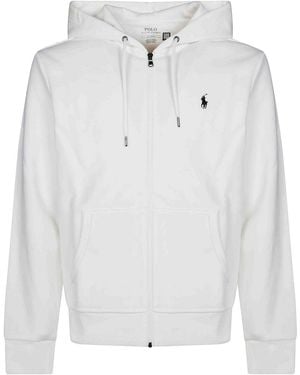 Polo Ralph Lauren Lsfzhoodm1 Sweatshirt With Zip - White