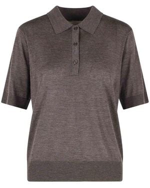 Loulou de Saison Migo Cashmere Polo Shirt - Grey