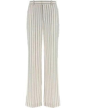 Balmain Striped Trousers - White
