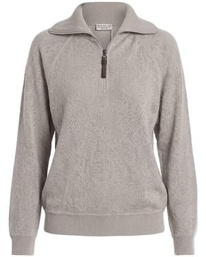 Brunello Cucinelli Rundhalspullover - Grau