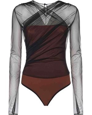 Nensi Dojaka Renee Tulle Bodysuit - Brown