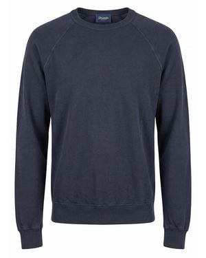 Drumohr Long Sleeve Logo Sweater - Blue