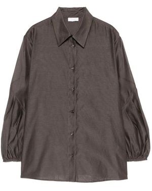 Peserico Shirt With Puff Sleeves - Brown