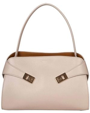 Ferragamo Hug Sh Shoulder Bag - Natural
