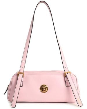 Versace Emblme' Nappa Leather Bowling Bag - Pink