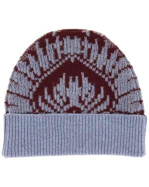 Etro Multicoloured Wool Knit Beanie Hat - Purple