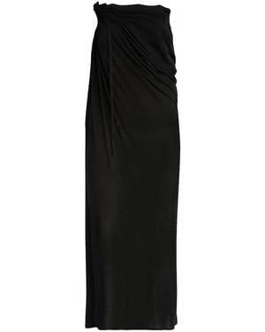ANDREADAMO Draped Jersey Low Waist Long Skirt - Black