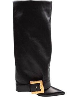 Balmain Anthem Leather Boot - Black