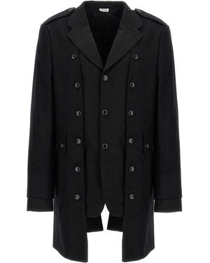 Comme Des Garcons Hommes Plus Double Layer Blazer Coat - Black