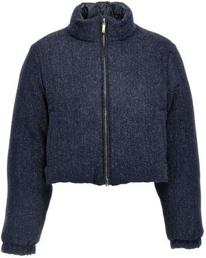 Thom Browne Herringbone Reversible Down Jacket - Blue