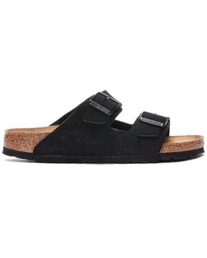 Birkenstock Suede Arizona Sandals With Double Strap - Black