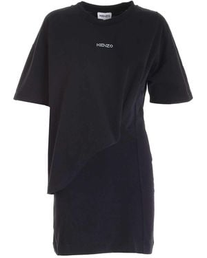 KENZO Logo Printed Mini Dress - Black