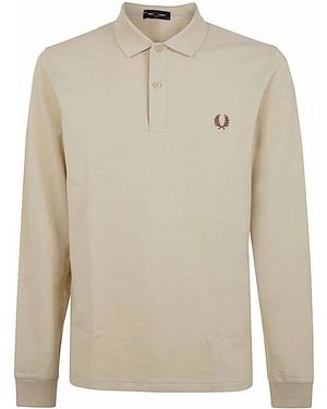 Fred Perry Long Sleeve Plain Shirt - Natural