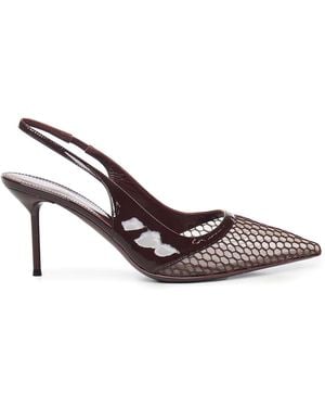Paris Texas Lidia Patent Leather Slingbacks - Brown