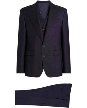 Dolce & Gabbana Single-Breasted Micro-Patterned Classic Suit - Blue