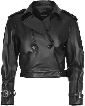 ALESSANDRA GRIMOLDI Jacket Made Of Leather - Black