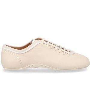 Dries Van Noten Leather Ballerina Trainer - Natural