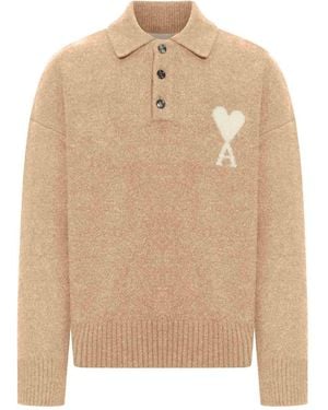 Ami Paris Polo Ami De Coeur - Natural