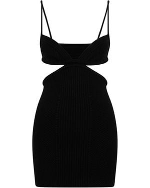 Off-White c/o Virgil Abloh Off Cut Out Ribbed Mini Dress - Black