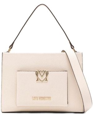 Love Moschino Ivory Eco-Leather Handbag - Natural