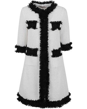 Charlott Tropical Roundneck Jacket - White