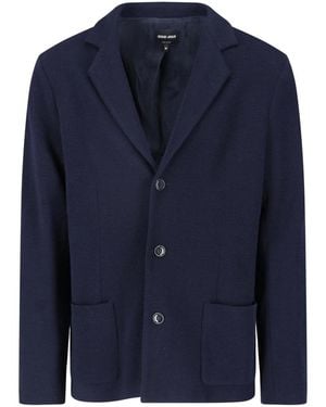 Giorgio Armani Virgin Wool Blazer - Blue