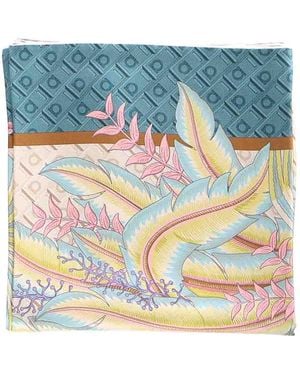 Ferragamo Silk Scarf With Print - Blue