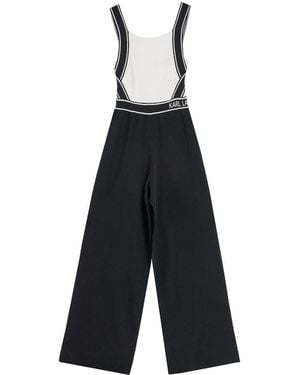 KARL LAGERFELD Knit Logo Jumpsuit - White