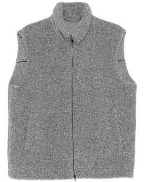 Herno Flannel Zipped Vest - Grey