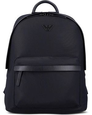 Emporio Armani Logo Nylon Backpack - Blue