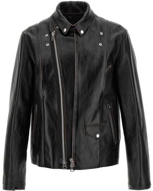 Sacai Leather Biker Jacket - Black