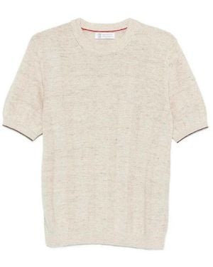 Brunello Cucinelli Short Sleeve Jumper - White