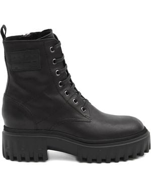 Hogan H700 Chunky Biker Boots - Black