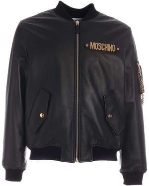 Moschino Metal Logo Bomber Jacket - Black