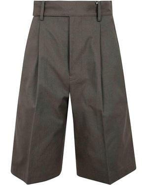 Yohji Yamamoto R-4Tuck Short Trousers - Grey