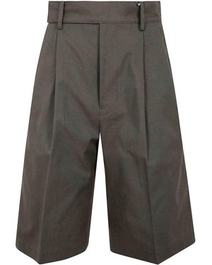 Yohji Yamamoto R-4Tuck Short Trousers - Grey