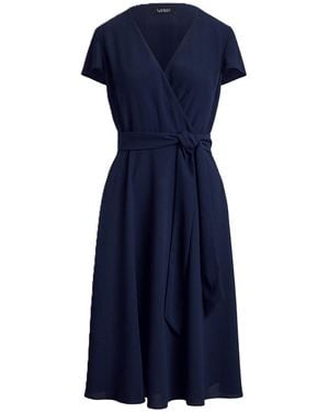 Ralph Lauren Woven-Wrap-Dresses-Triple Ggt-R - Blue