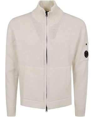 C.P. Company Compact Cotton Zipped Cardigan - Natural