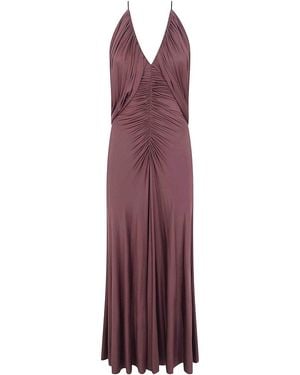 Self-Portrait Jersey Drape Midi Dress - Purple