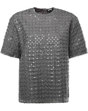 ROTATE BIRGER CHRISTENSEN Beaded T-Shirt - Grey