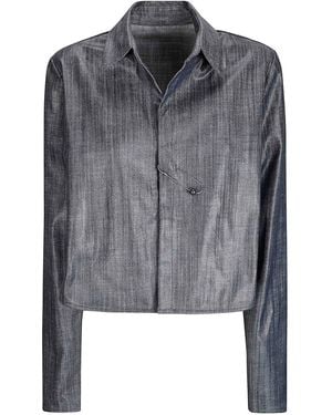 Maria Calderara Short Medium Dark Denim Jacket - Grey