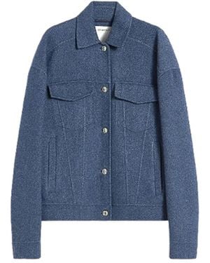 Sportmax Flap-Pocket Metal-Button Wool Jacket - Blue