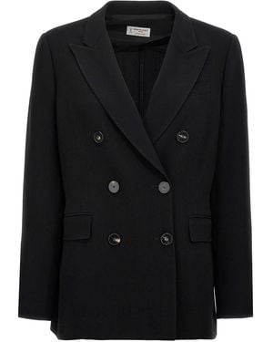 Alberto Biani Double-Breasted Blazer Light - Black