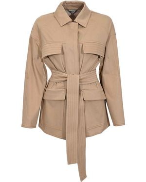 Max Mara Mmlwest Cotton Blend Jacket - Natural