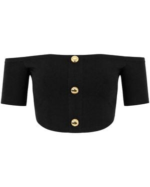 Elisabetta Franchi Viscose Knit Top - Black