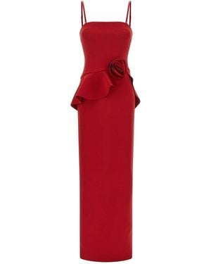 ROTATE BIRGER CHRISTENSEN 3D Floral Detail Dress - Red